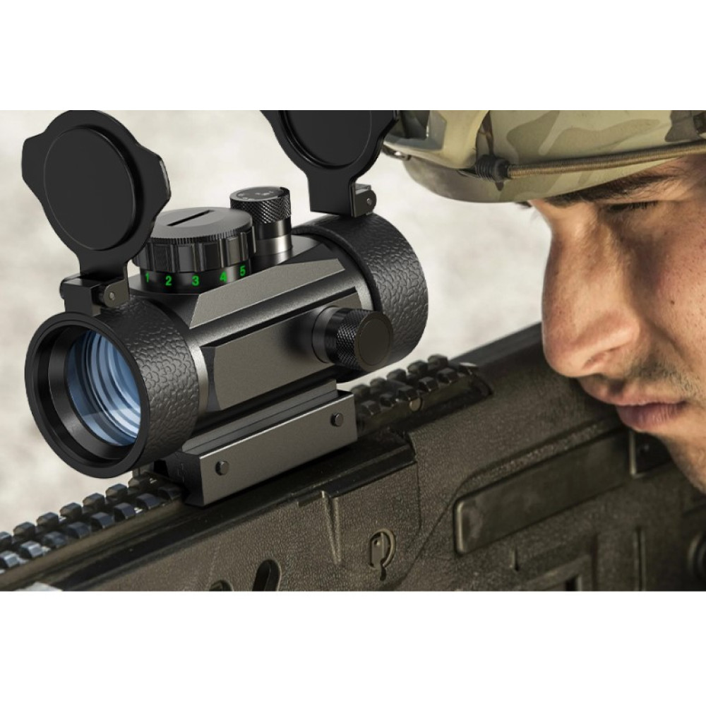 Коллиматорный прицел EZshoot Red/Green Dot Reflex 1×30 с крышками линз для планки 20 мм