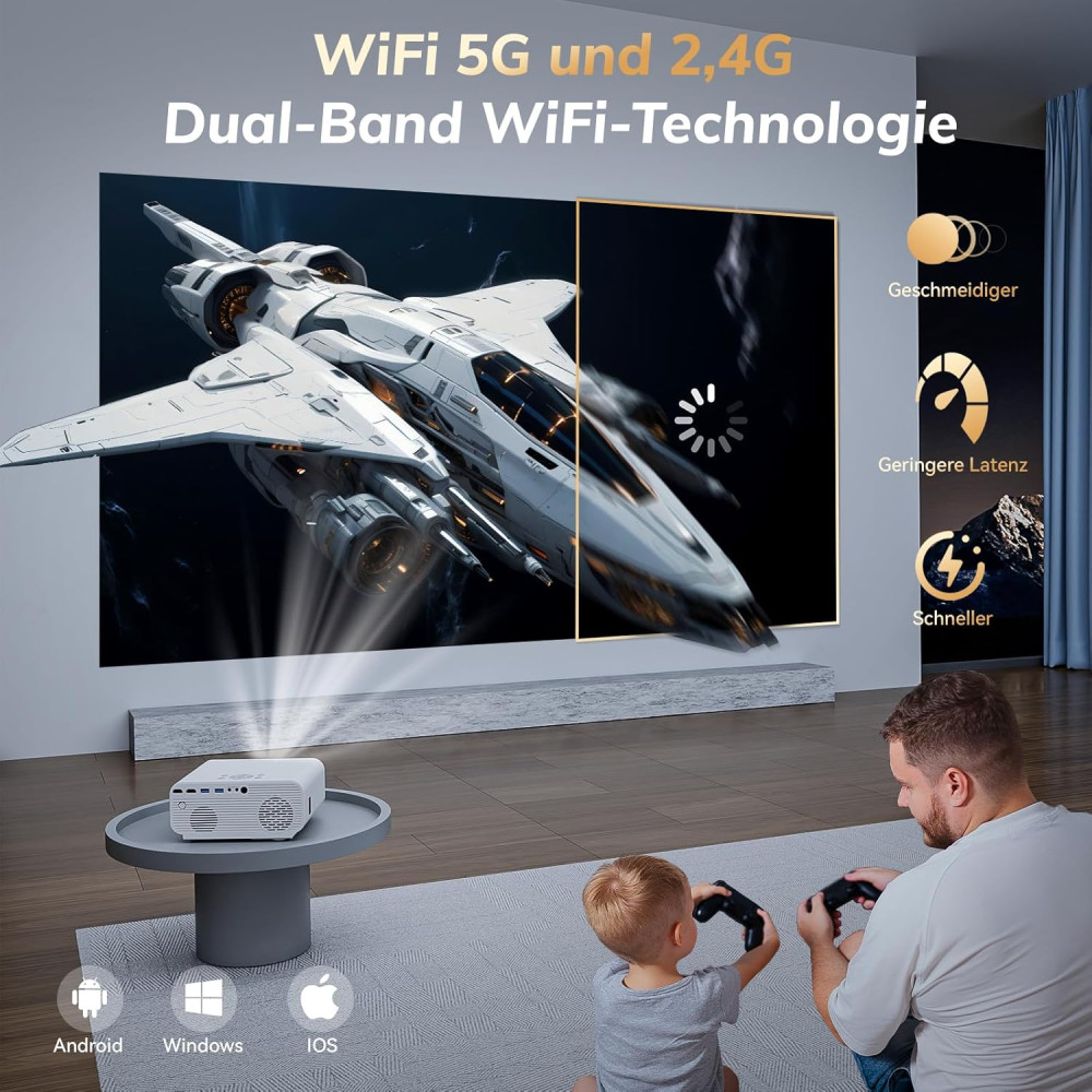 Проектор ZOOMCAT 4K Android 13 Netflix 28000 lm Wi-Fi 5G