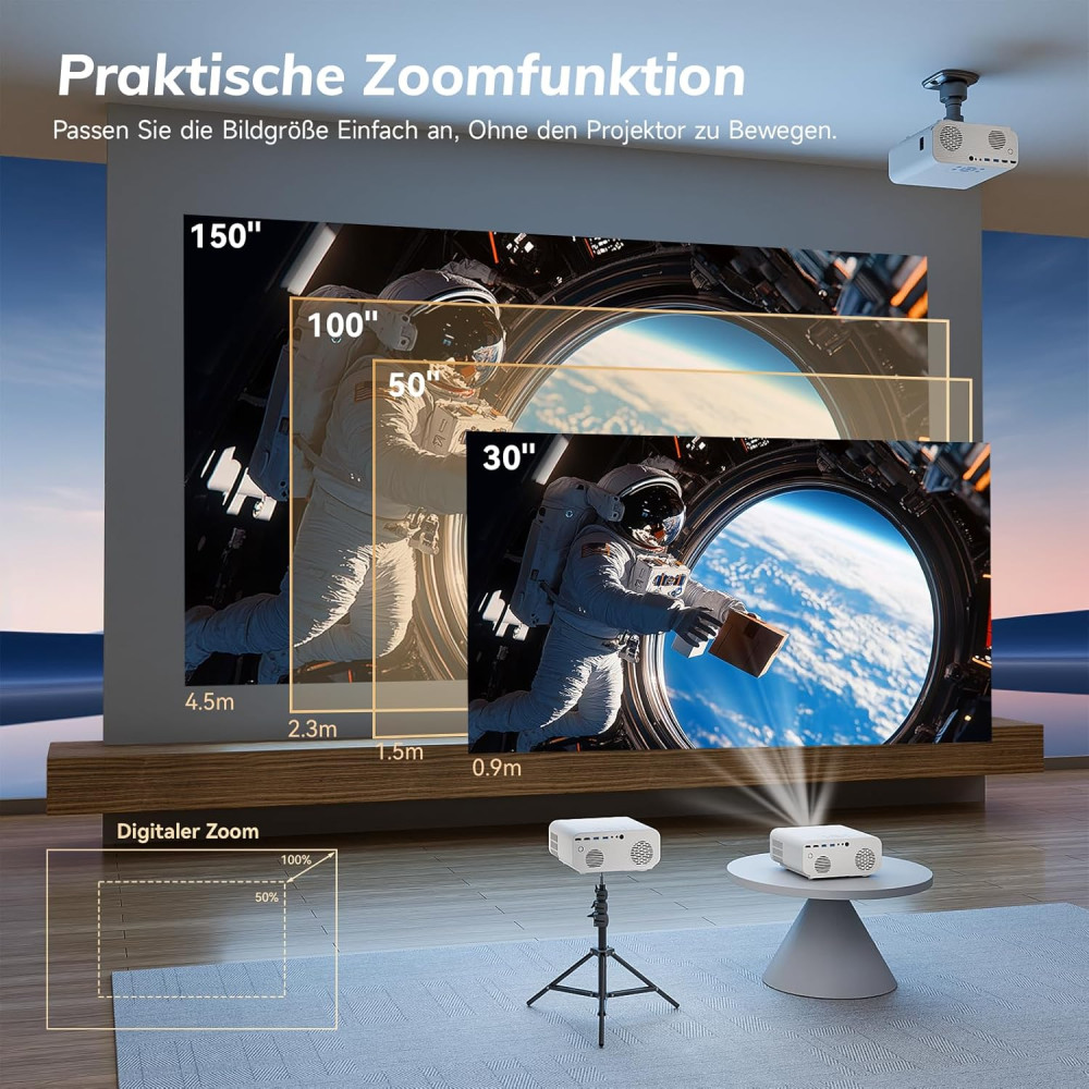 Проектор ZOOMCAT 4K Android 13 Netflix 28000 lm Wi-Fi 5G