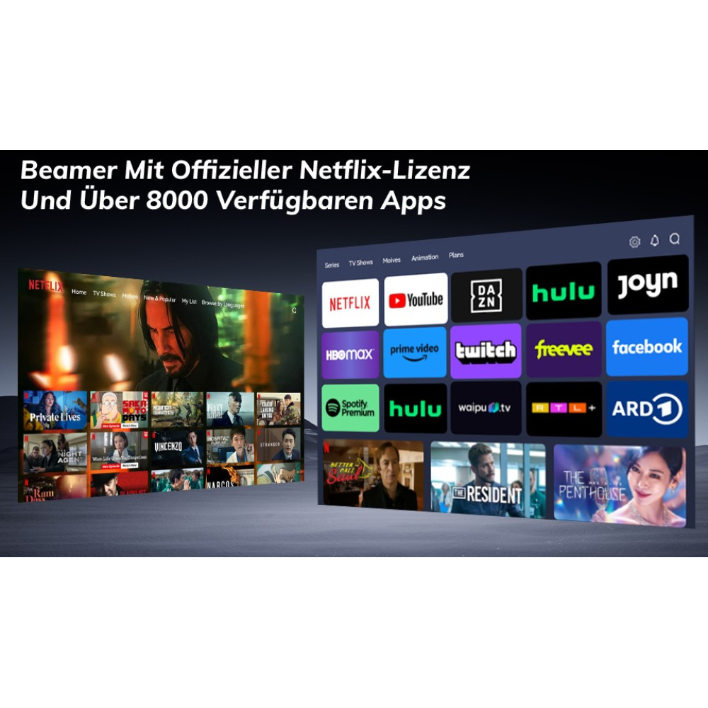 Проектор ZOOMCAT 4K Android 13 Netflix 28000 lm Wi-Fi 5G
