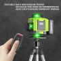 Лазерный уровень 4D 360° с трехногой CHISHIB для строительных работ с 2 аккумуляторами 4800 мАч