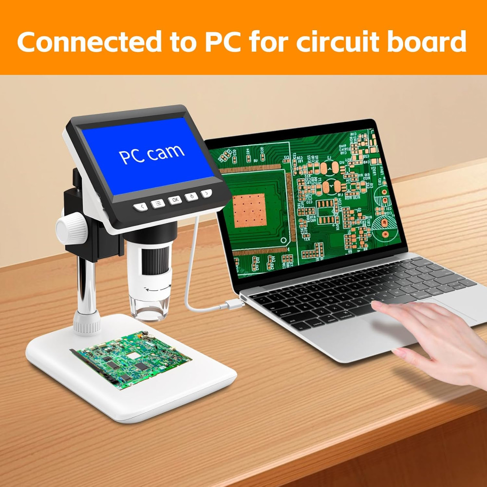 Цифровой микроскоп GlobalCrown RM 50–1000x 4,3 дюйма 1080p с 8 LED