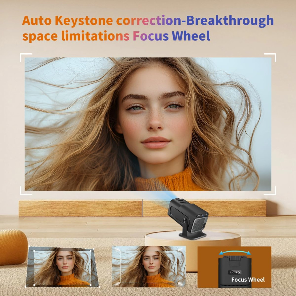 Мини проектор HY320 mini WiFi Bluetooth поддержка 4K 1080P 300 ANSI люмен