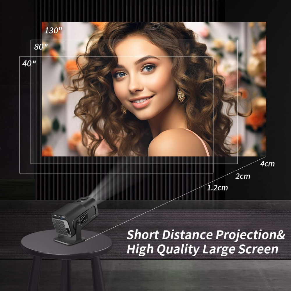 Мини проектор HY320 mini WiFi Bluetooth поддержка 4K 1080P 300 ANSI люмен