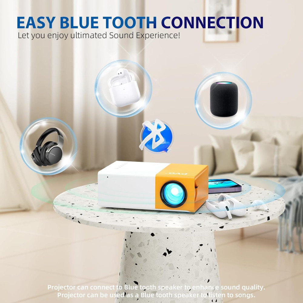 Міні проєктор PVO VF300 портативний WiFi Bluetooth Full HD 1920×1080