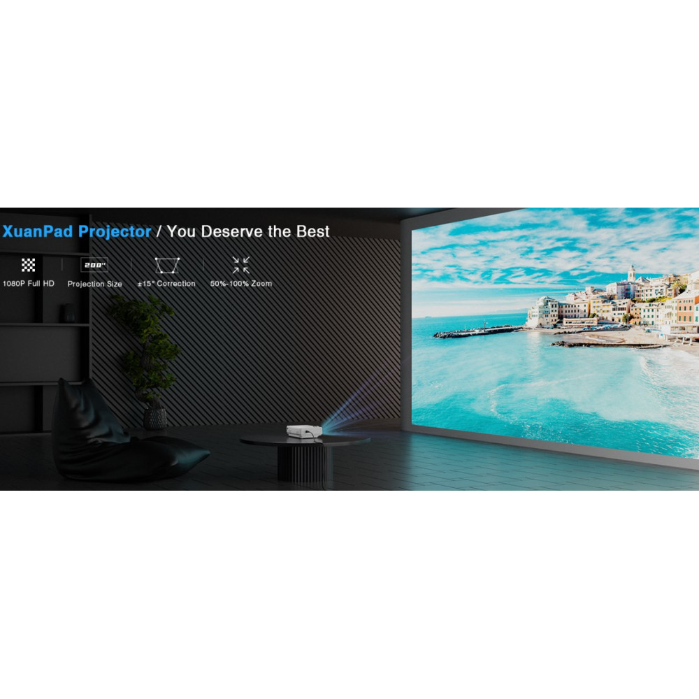 Мини проектор XuanPad M8 F портативный Full HD 1080P 200 дюймов HDMI USB