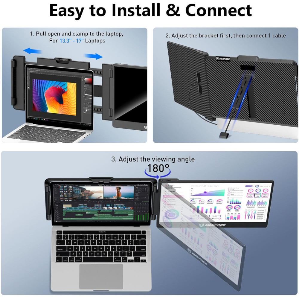 Портативный расширитель экрана Maxfree S1 14" Full HD монитор для ноутбуков 13-17"