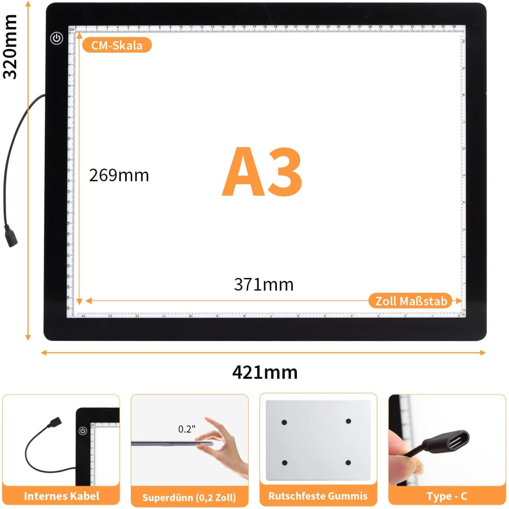 Світловий планшет elice A3 для малювання та 5D алмазної мозаїки