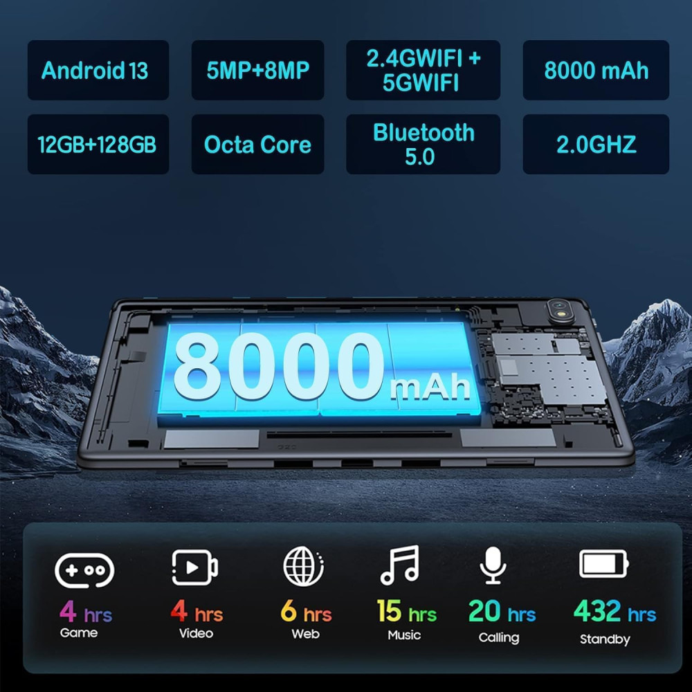 Планшет AOCWEI X900 10 дюймов Android 12 с клавиатурой и мышью