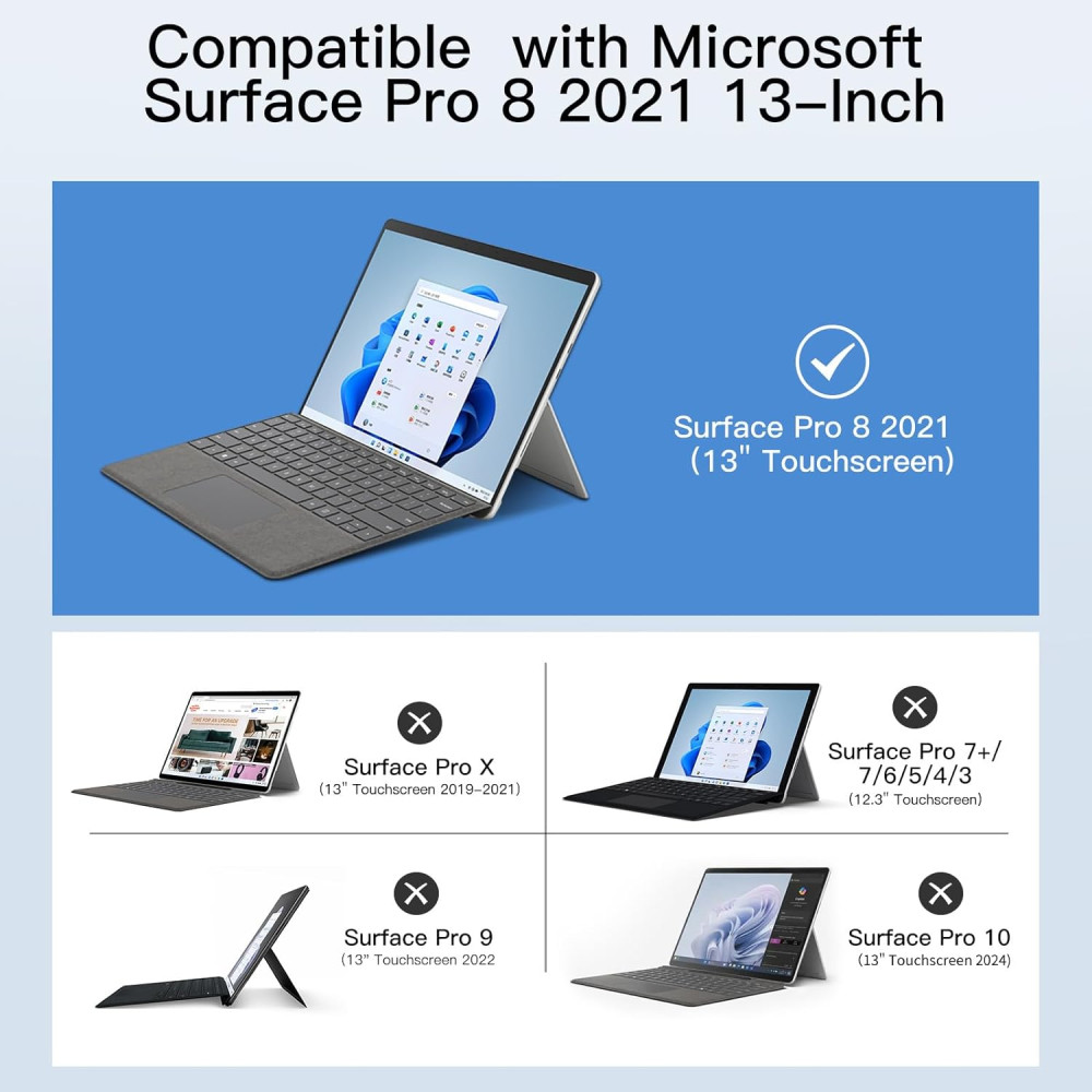 Чохол клавіатура XIWMIX для Microsoft Surface Pro 8 з підсвічуванням 7 кольорів