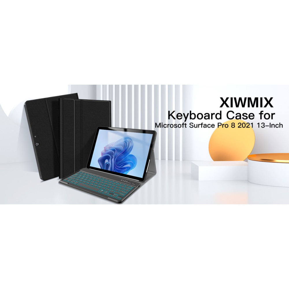 Чохол клавіатура XIWMIX для Microsoft Surface Pro 8 з підсвічуванням 7 кольорів
