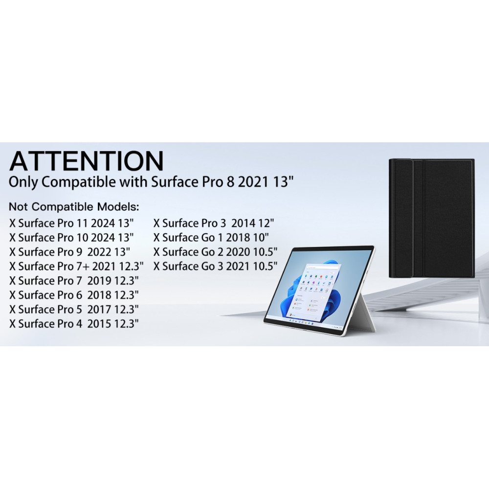 Чохол клавіатура XIWMIX для Microsoft Surface Pro 8 з підсвічуванням 7 кольорів