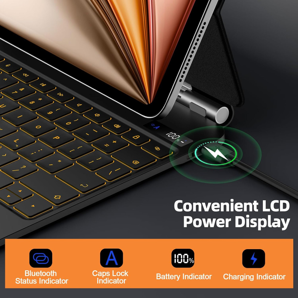 Магнитная клавиатура Bettdow A1901 для iPad с тачпадом и LCD-дисплеем