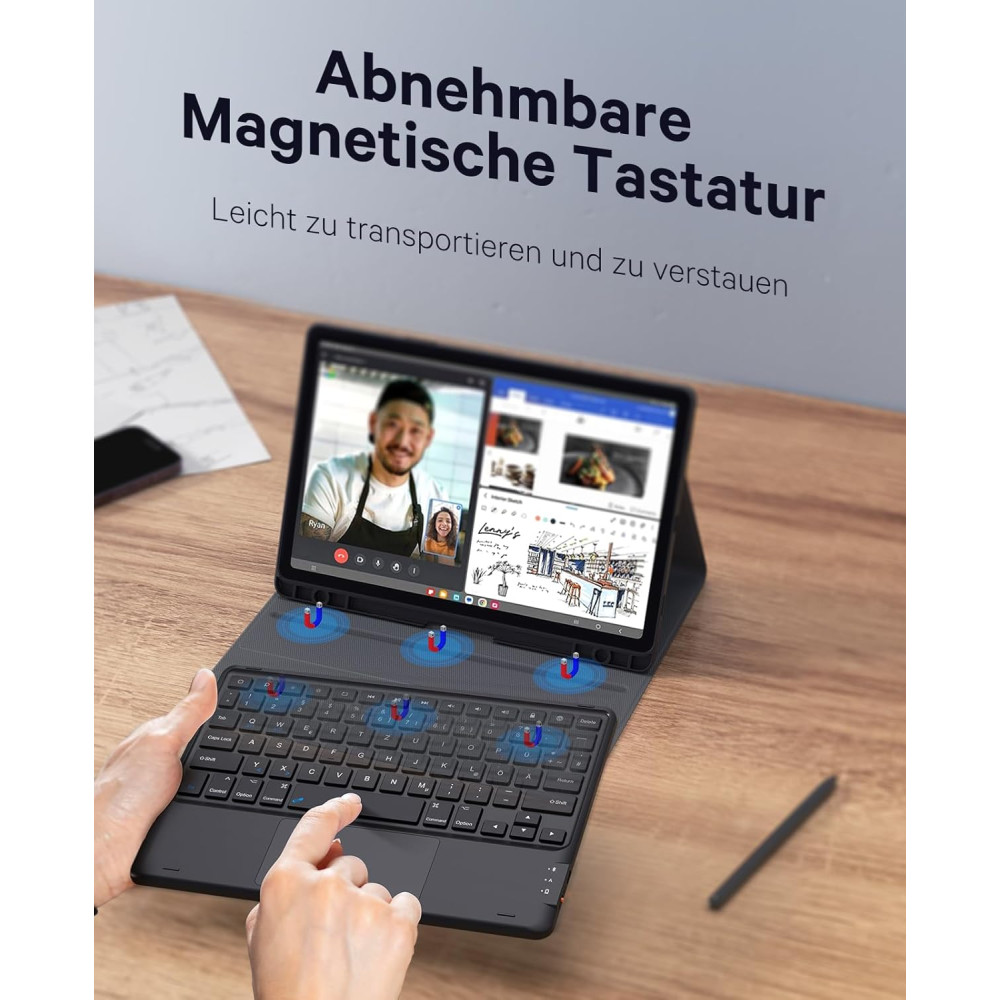 Чехол клавиатура для Samsung Galaxy Tab S9 11 с тачпадом