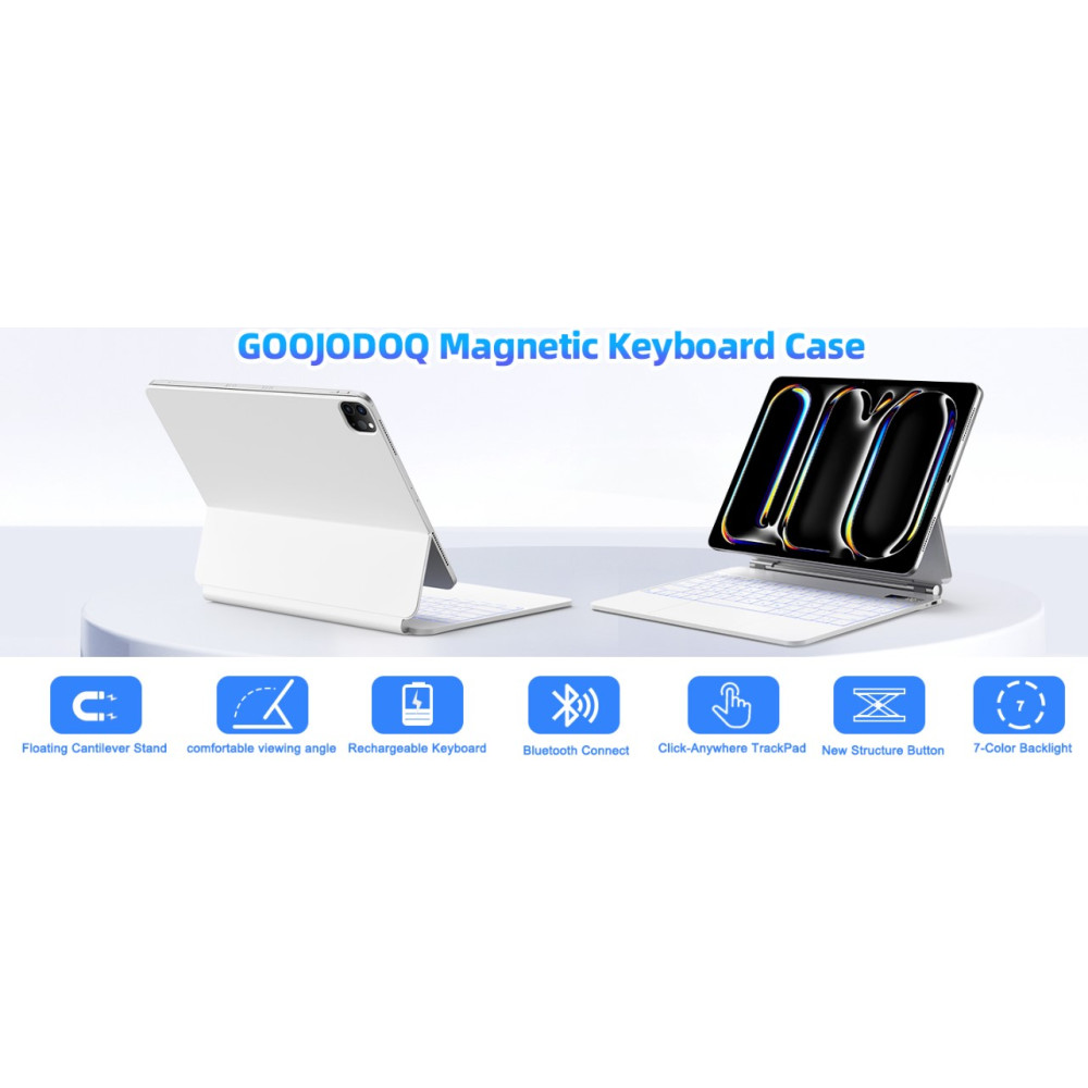 Магнитний Чехол клавиатура для iPad Pro 13 M4 M5 с трекпадом и подсветкой