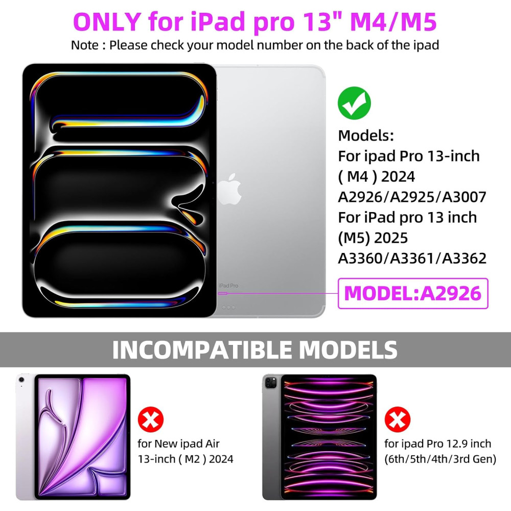 Магнитний Чехол клавиатура для iPad Pro 13 M4 M5 с трекпадом и подсветкой