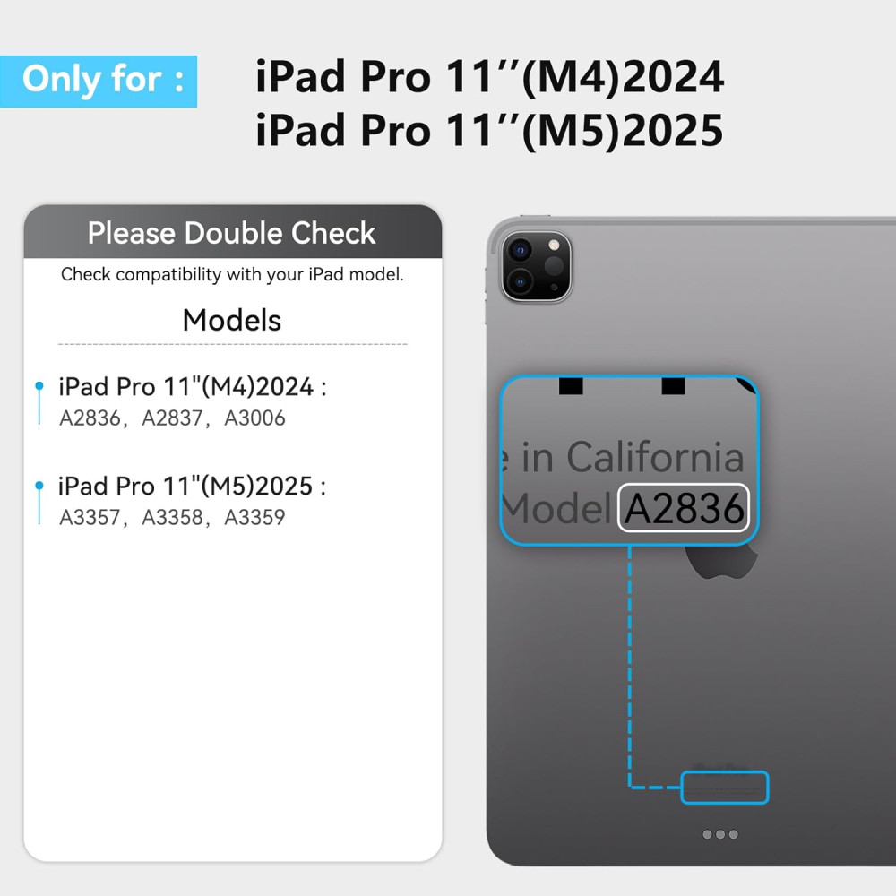 Чехол клавиатура Uminy для iPad Pro 11 M4 M5 с трекпадом и RGB