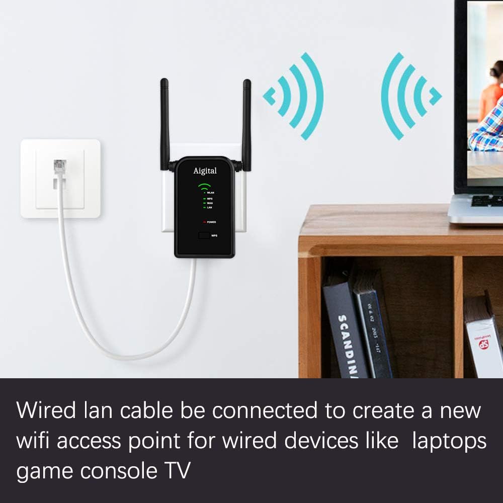 Wi Fi репітер Aigital WN532 300 Мбіт/с 2 4 ГГц з Ethernet портами