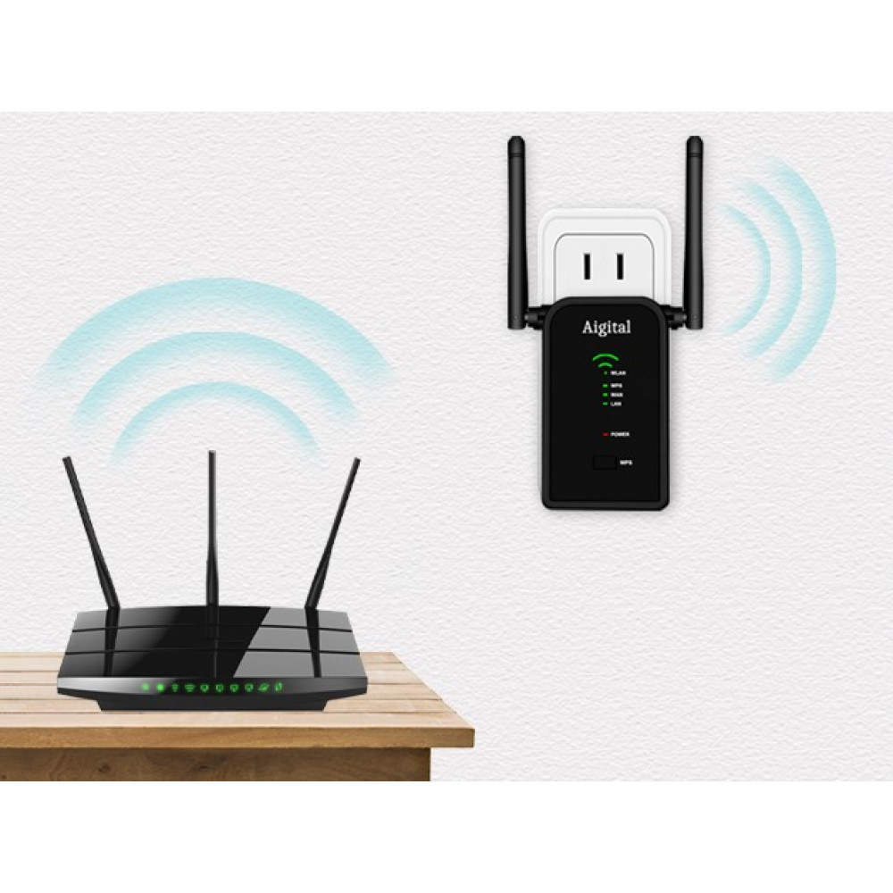 Wi Fi репітер Aigital WN532 300 Мбіт/с 2 4 ГГц з Ethernet портами