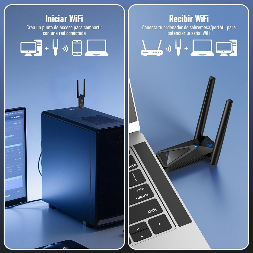 Мережевий Wi-Fi 6E адаптер ElecMoga AX5400 для ПК