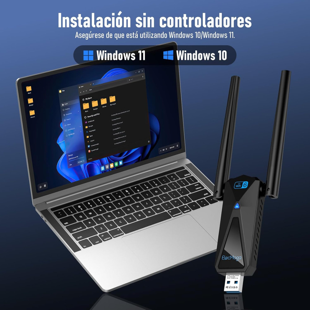 Мережевий Wi-Fi 6E адаптер ElecMoga AX5400 для ПК