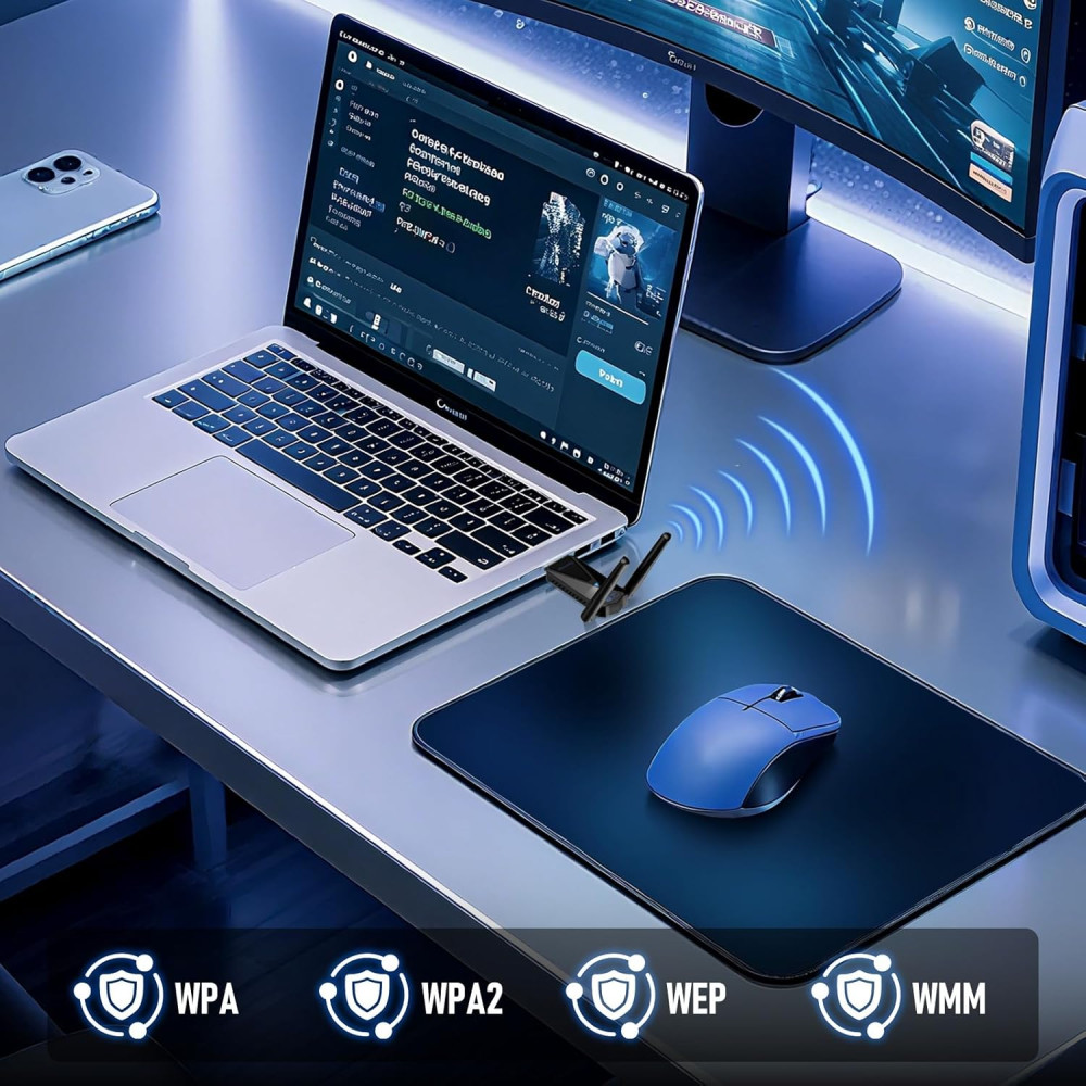Мережевий Wi-Fi 6E адаптер ElecMoga AX5400 для ПК