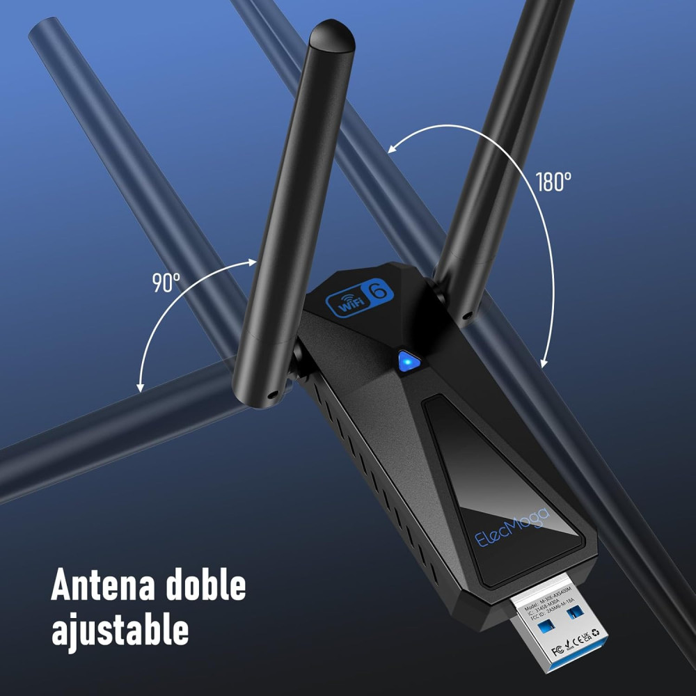 Мережевий Wi-Fi 6E адаптер ElecMoga AX5400 для ПК