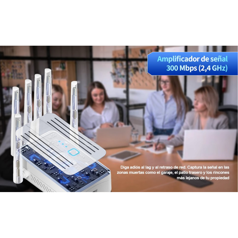 WiFi усилитель сигнала IDAKODU с 6 антеннами WiFi репитер 300 Mbps