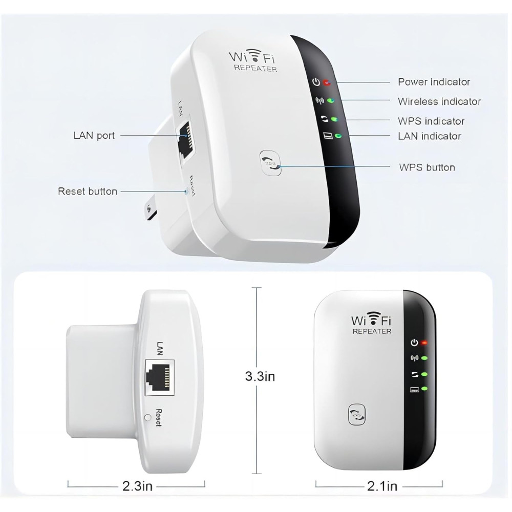 Усилитель WiFi сигнала TGDLLF беспроводной WiFi до 5000 м² с Ethernet портом