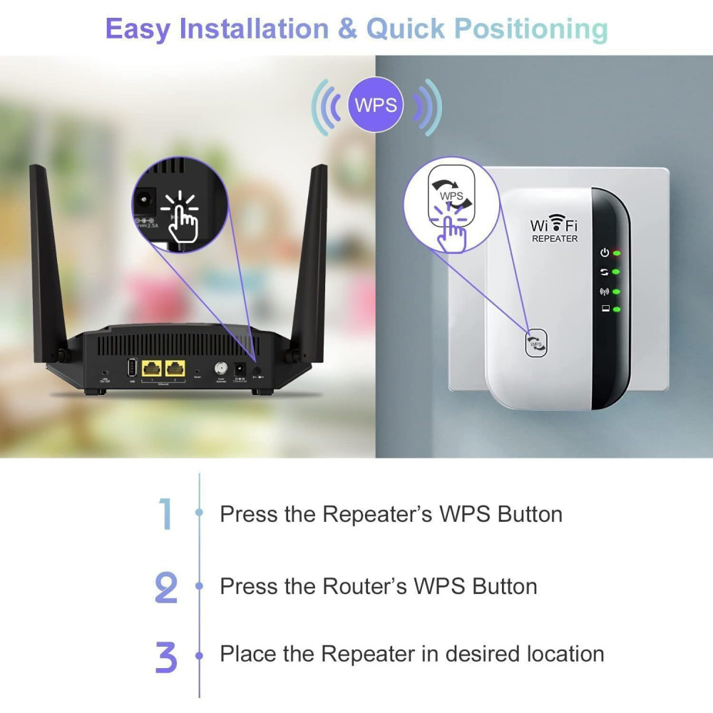 Усилитель WiFi сигнала TGDLLF беспроводной WiFi до 5000 м² с Ethernet портом