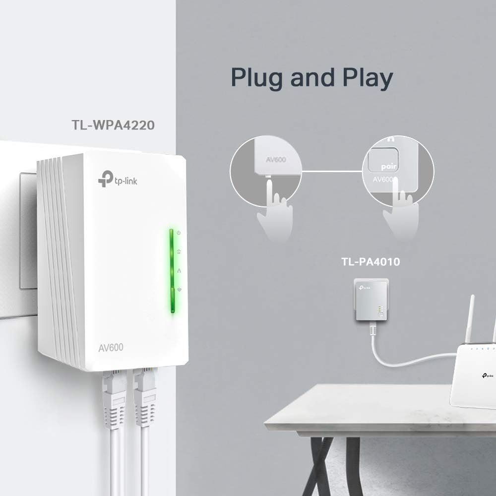 Powerline адаптер TP-Link AV600 WiFi TL-WPA4220KIT
