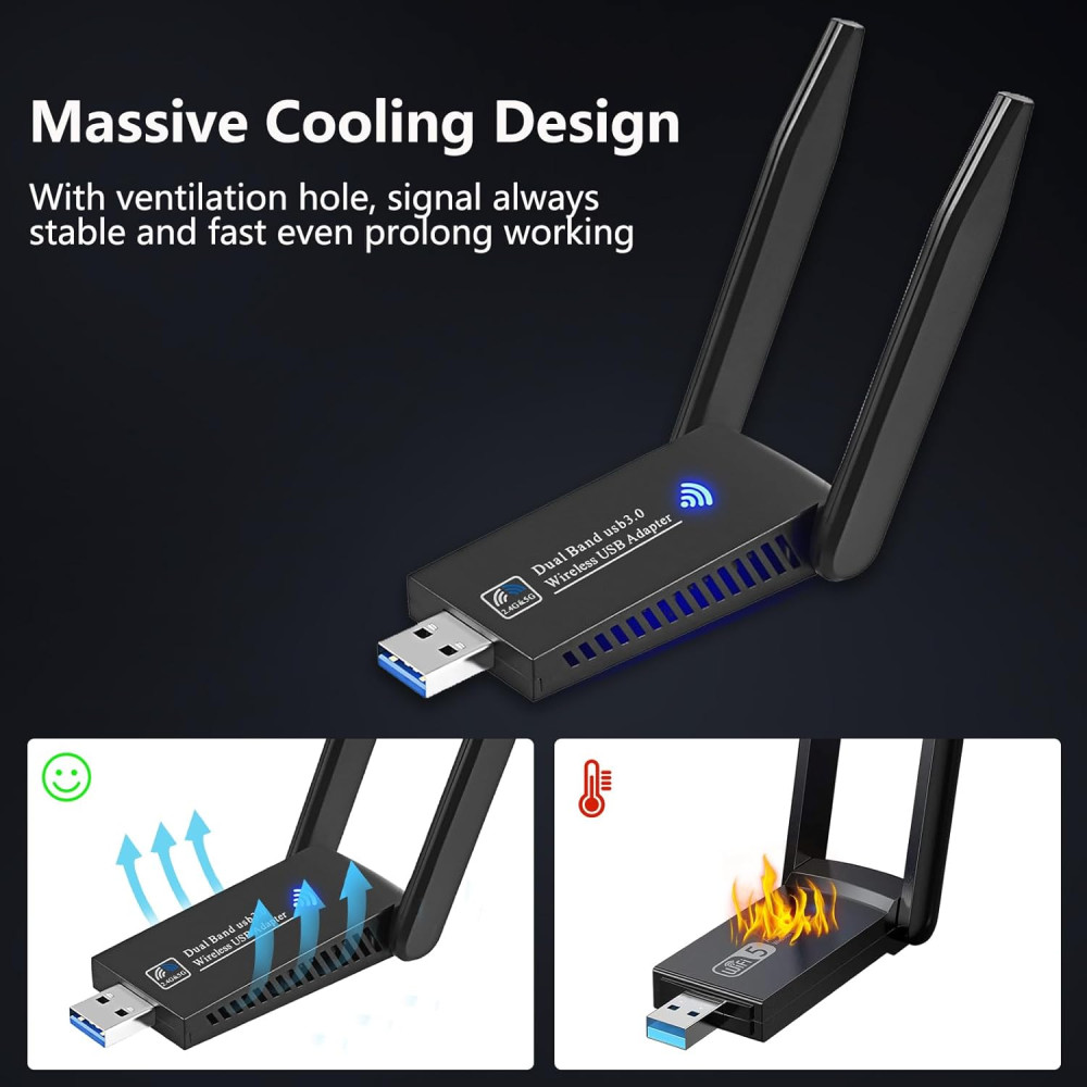 Wi-Fi Bluetooth 5 0 адаптер USB 1300M 2 4G/5G AC