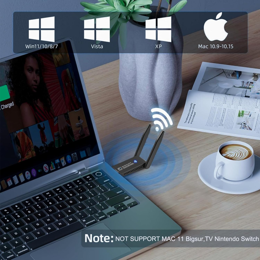 Wi-Fi Bluetooth 5 0 адаптер USB 1300M 2 4G/5G AC