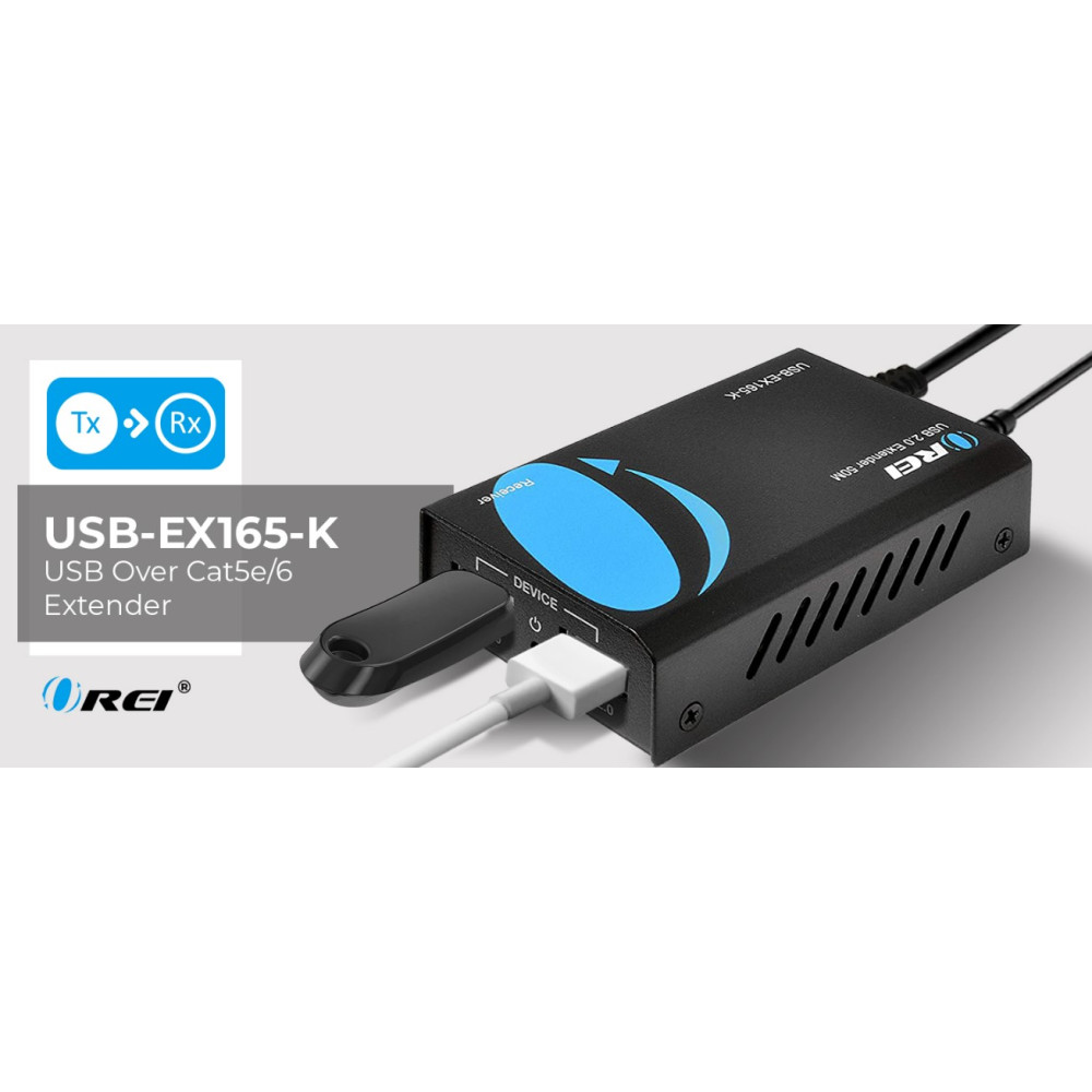 Расширитель USB сигнала OREI USB-EX165-K через кабель Ethernet до 50 м 