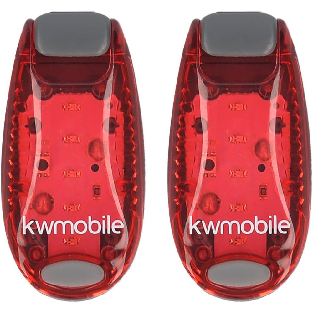 Набор LED сигнальных фонарей kwmobile 2 шт. клипса с батарейками и липучками