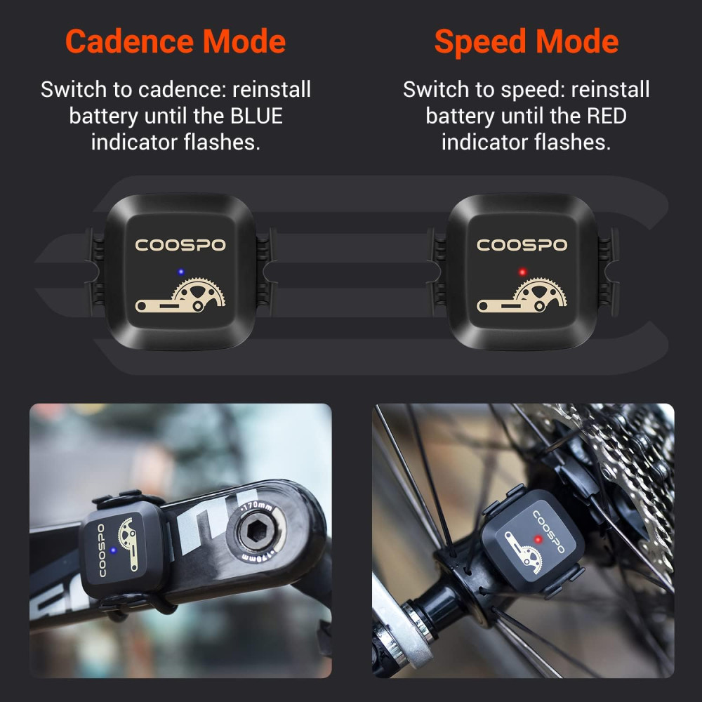 Датчик каденса и скорости COOSPO для велосипеда Bluetooth ANT+ IP67