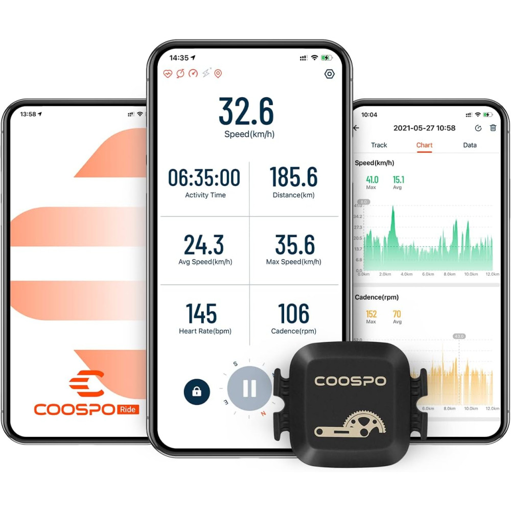 Датчик каденса и скорости COOSPO для велосипеда Bluetooth ANT+ IP67