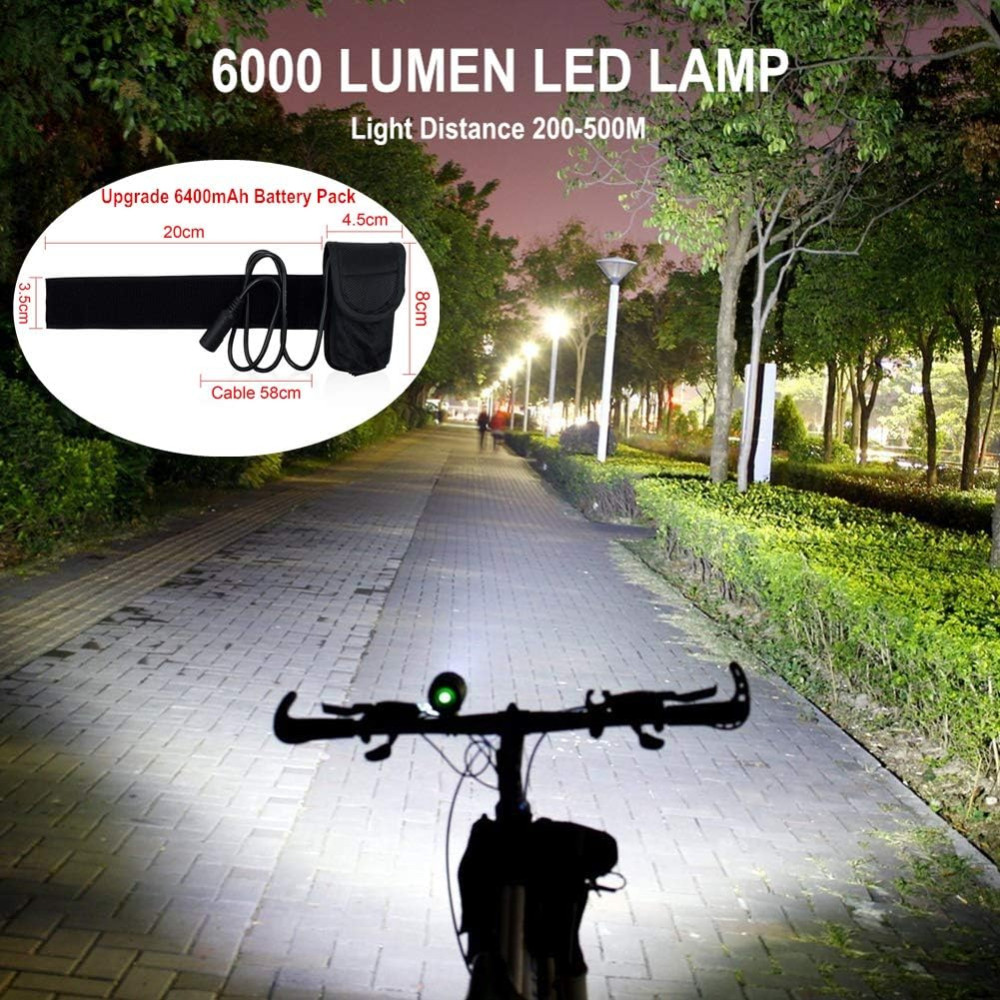 LED Велофара аккумуляторная WASAGA 6000LM IPX6