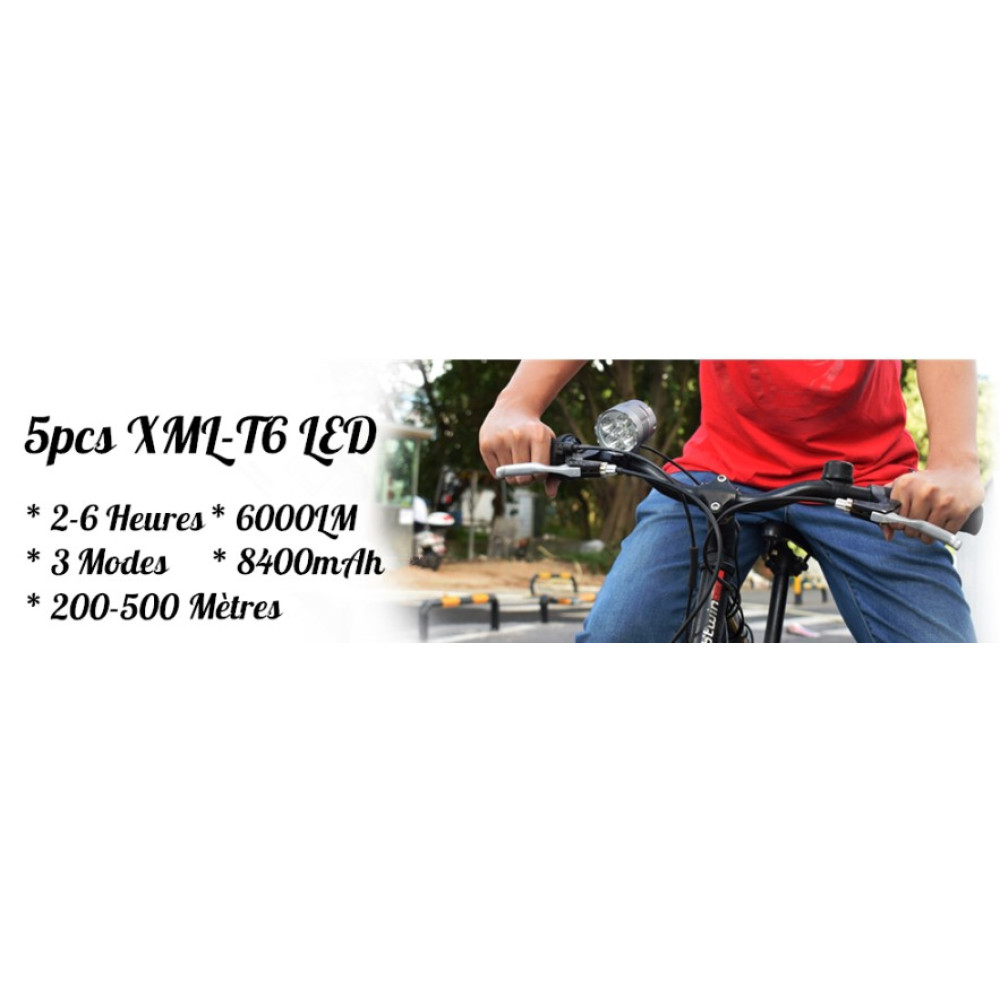 LED Велофара аккумуляторная WASAGA 6000LM IPX6