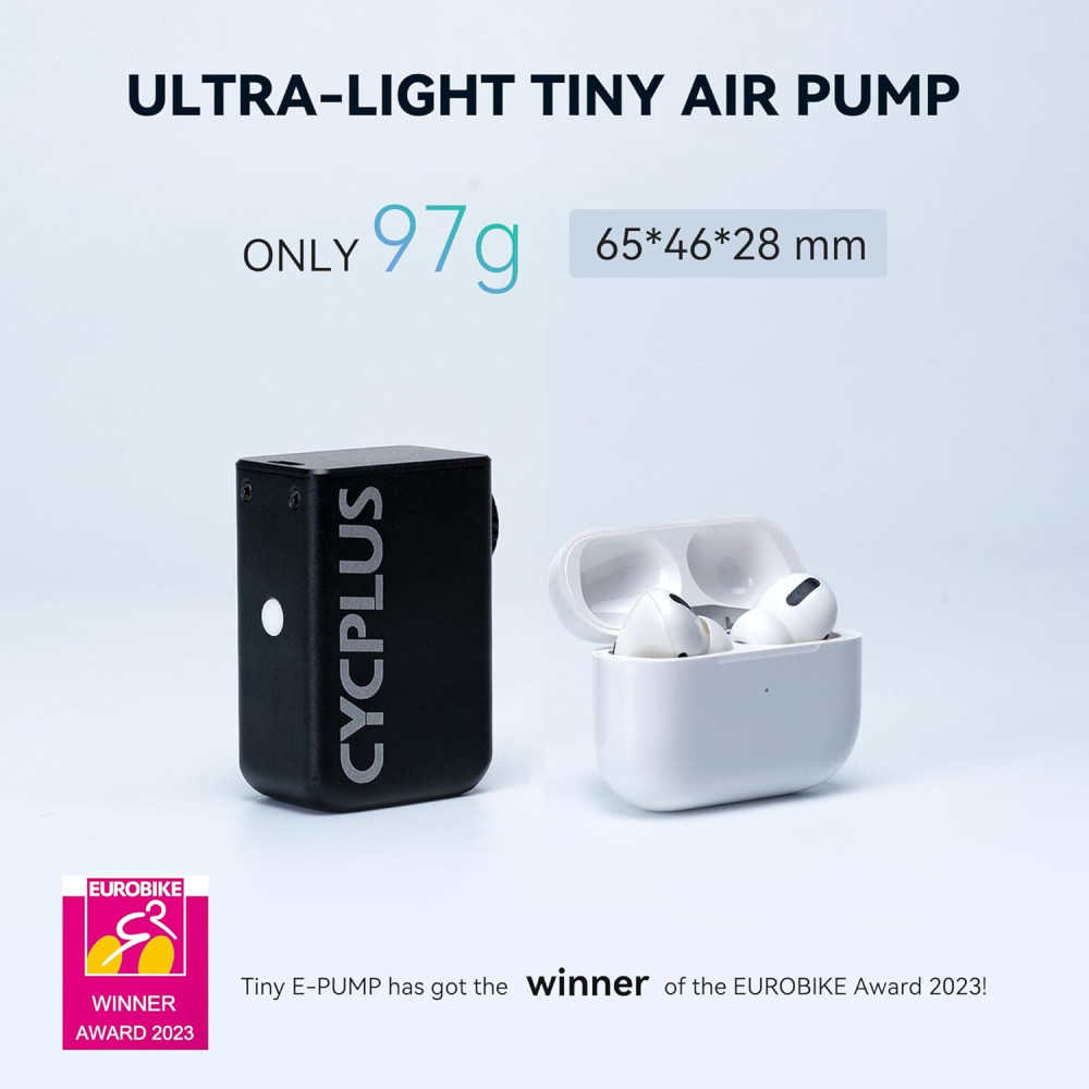 Электрический мининасос CYCPLUS AS2, портативный велосипедный насос, USB-C зарядка, черный