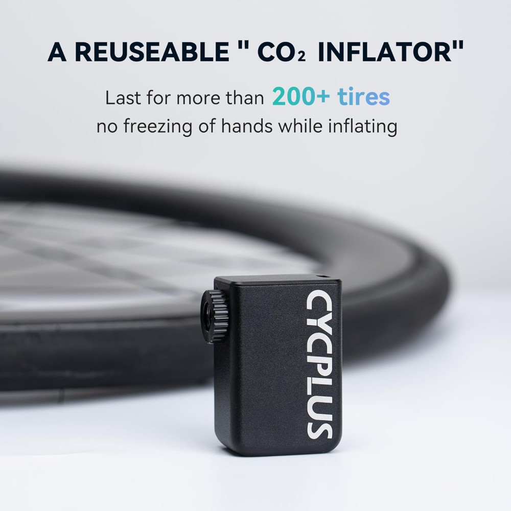 Электрический мининасос CYCPLUS AS2, портативный велосипедный насос, USB-C зарядка, черный