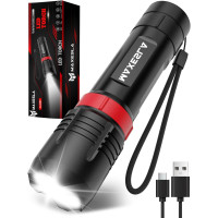 Аккумуляторный LED фонарь Maxesla 2000 лм USB C и фокусировка IP65