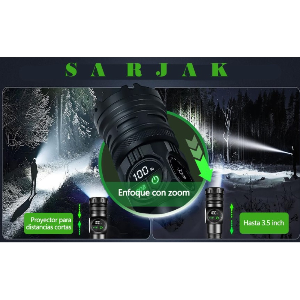 Мощный светодиодный фонарь Sarjak 30W для дома и активного отдыха