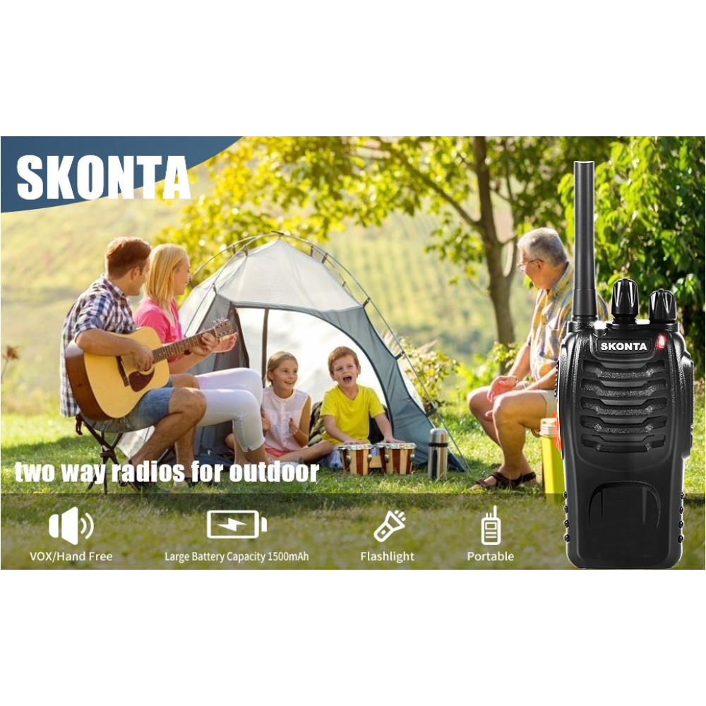 Рации Skonta BF-88E комплект 2 шт. 16 каналов PMR 446 аккумулятор 1500 mAh
