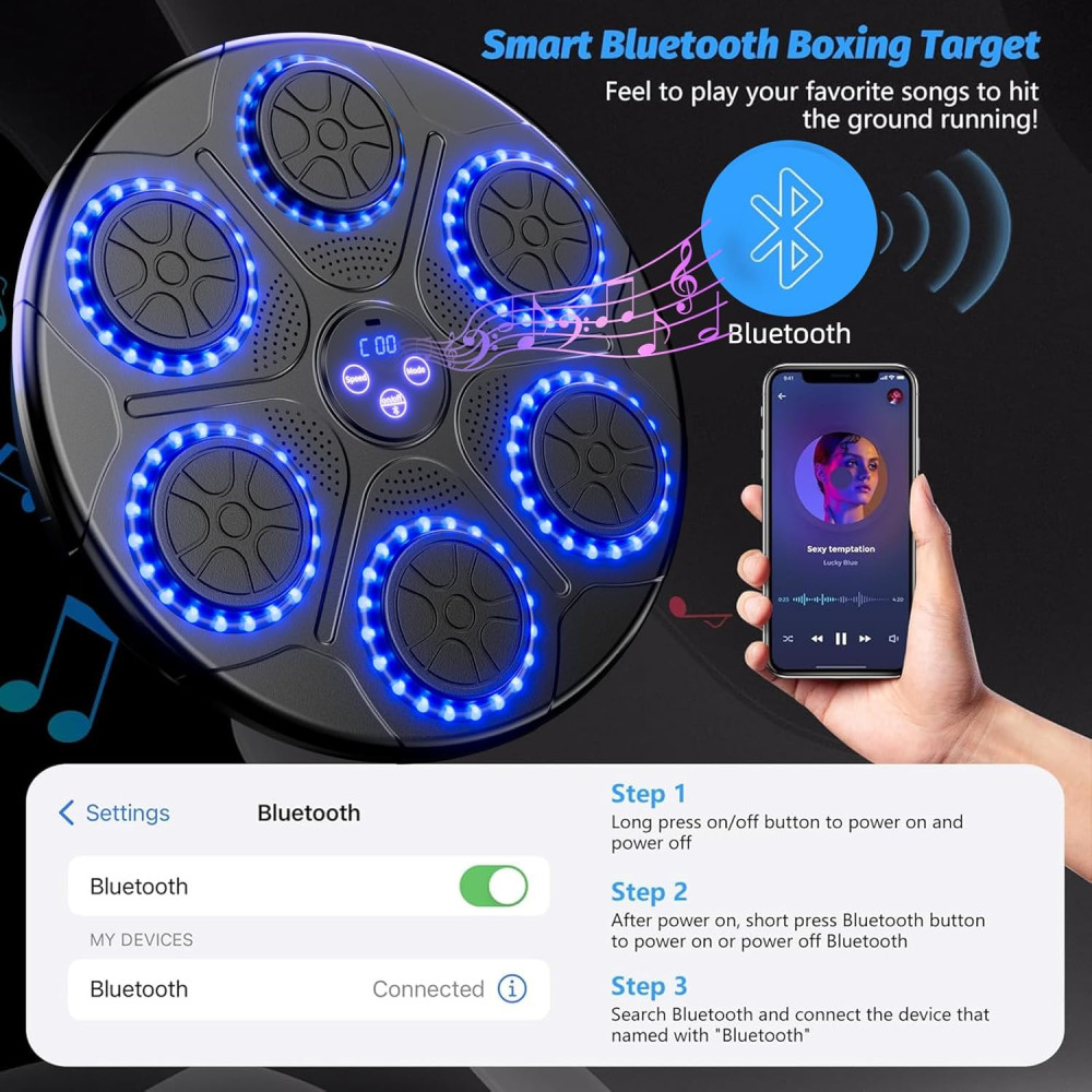 Уцінка! Боксерський тренажер OUNAN настінний з Bluetooth та LED-підсвіткою