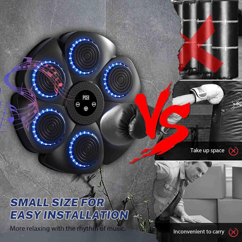 Настенный боксерский тренажер Eznaobo с LED-подсветкой Bluetooth-подключение