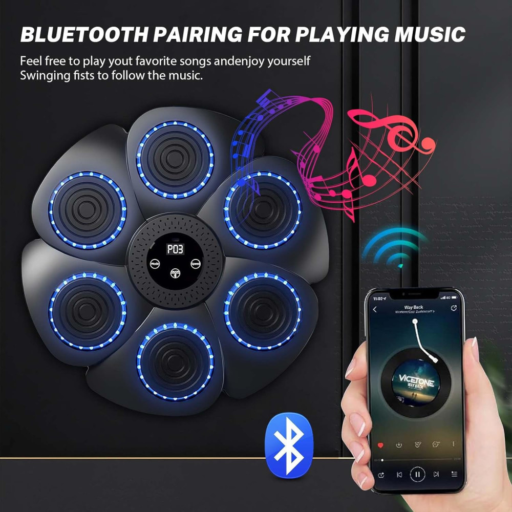 Настенный боксерский тренажер Eznaobo с LED-подсветкой Bluetooth-подключение