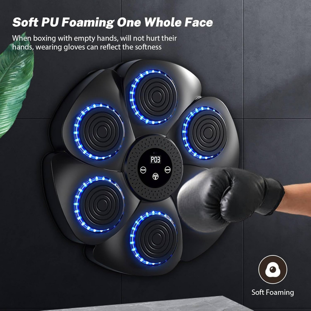 Настенный боксерский тренажер Eznaobo с LED-подсветкой Bluetooth-подключение
