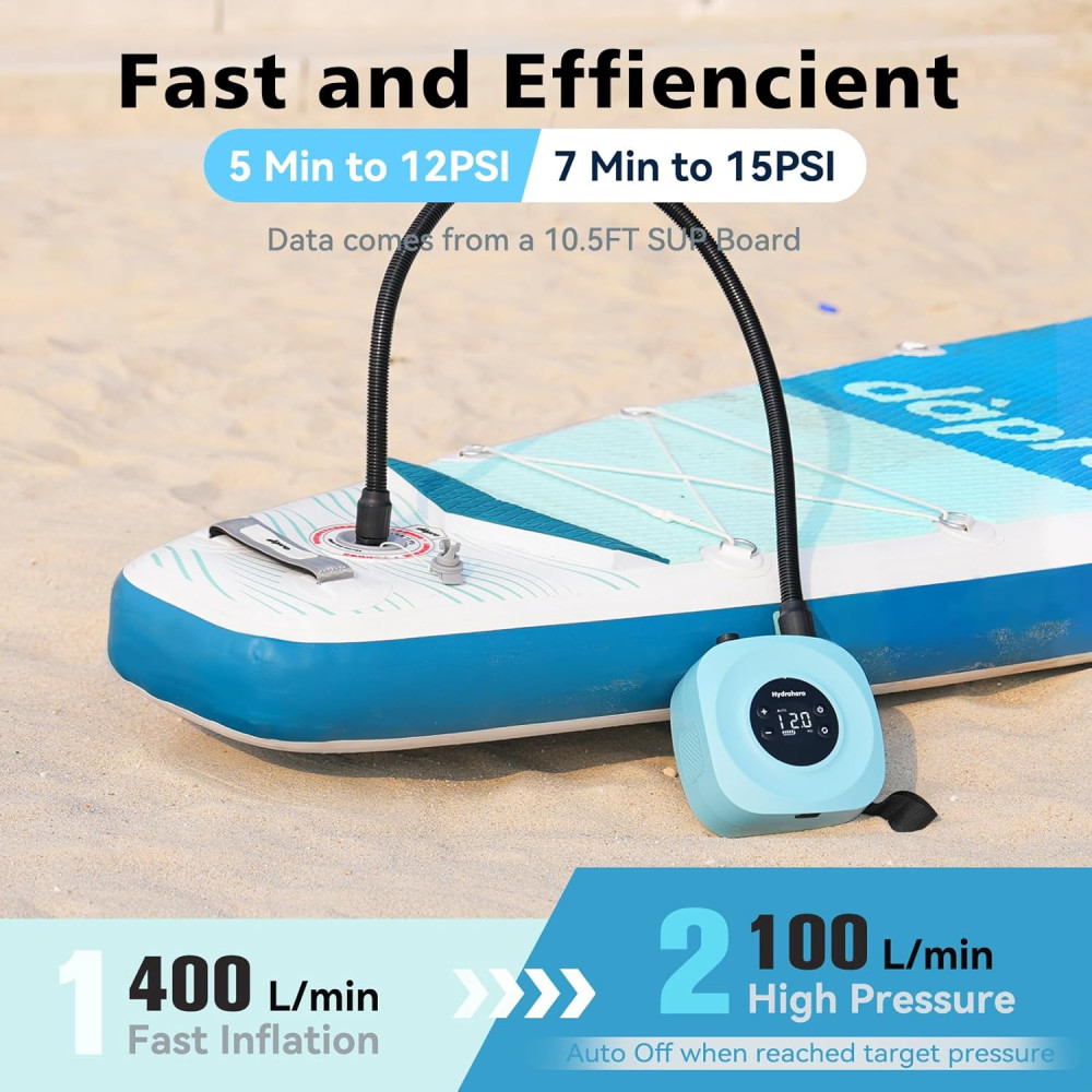 Электрический насос для SUP-досок Hydrohero D18PRO 20 PSI двухступенчатое накачивание и сдувание
