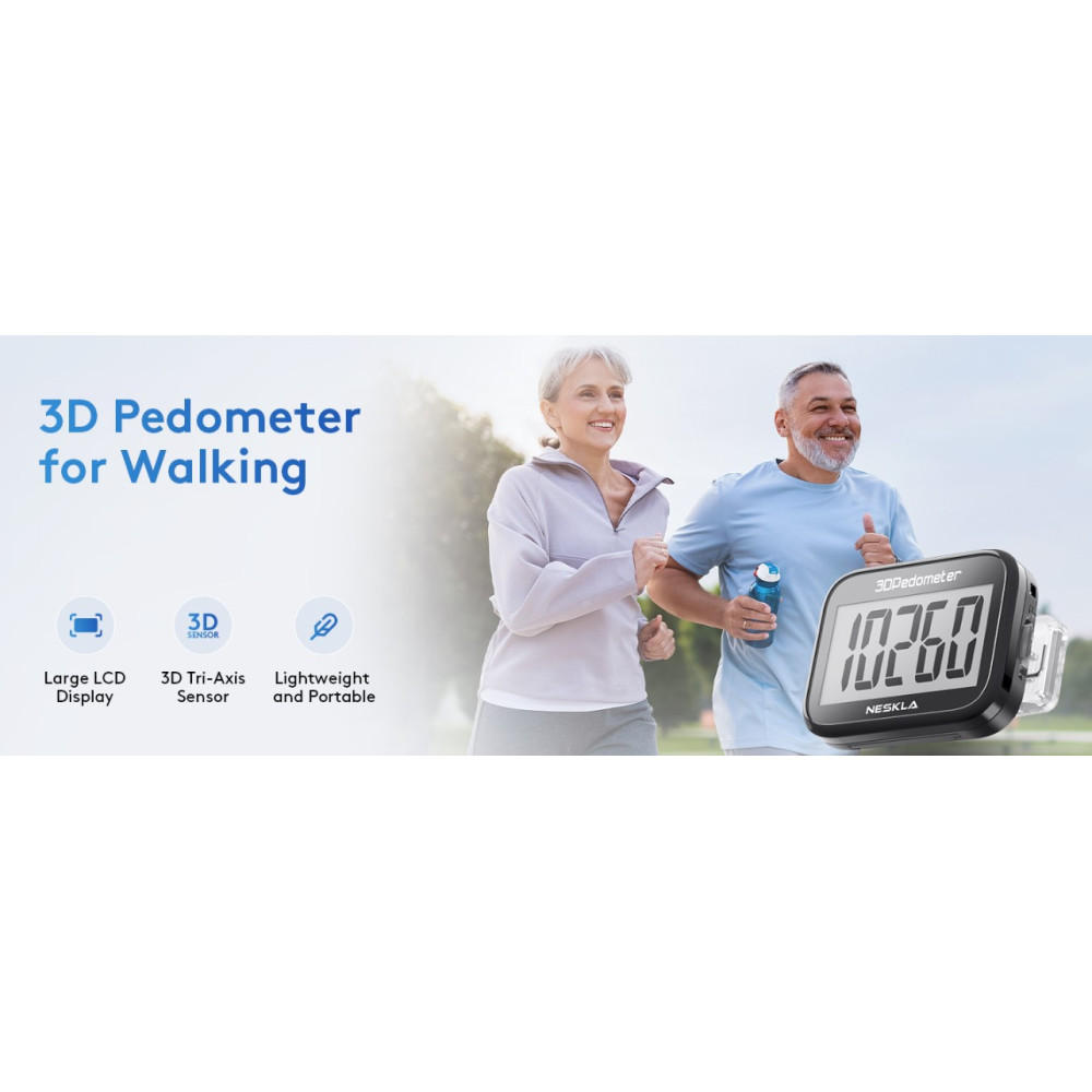 3D крокомір NESKLA для ходьби з великим цифровим дисплеєм